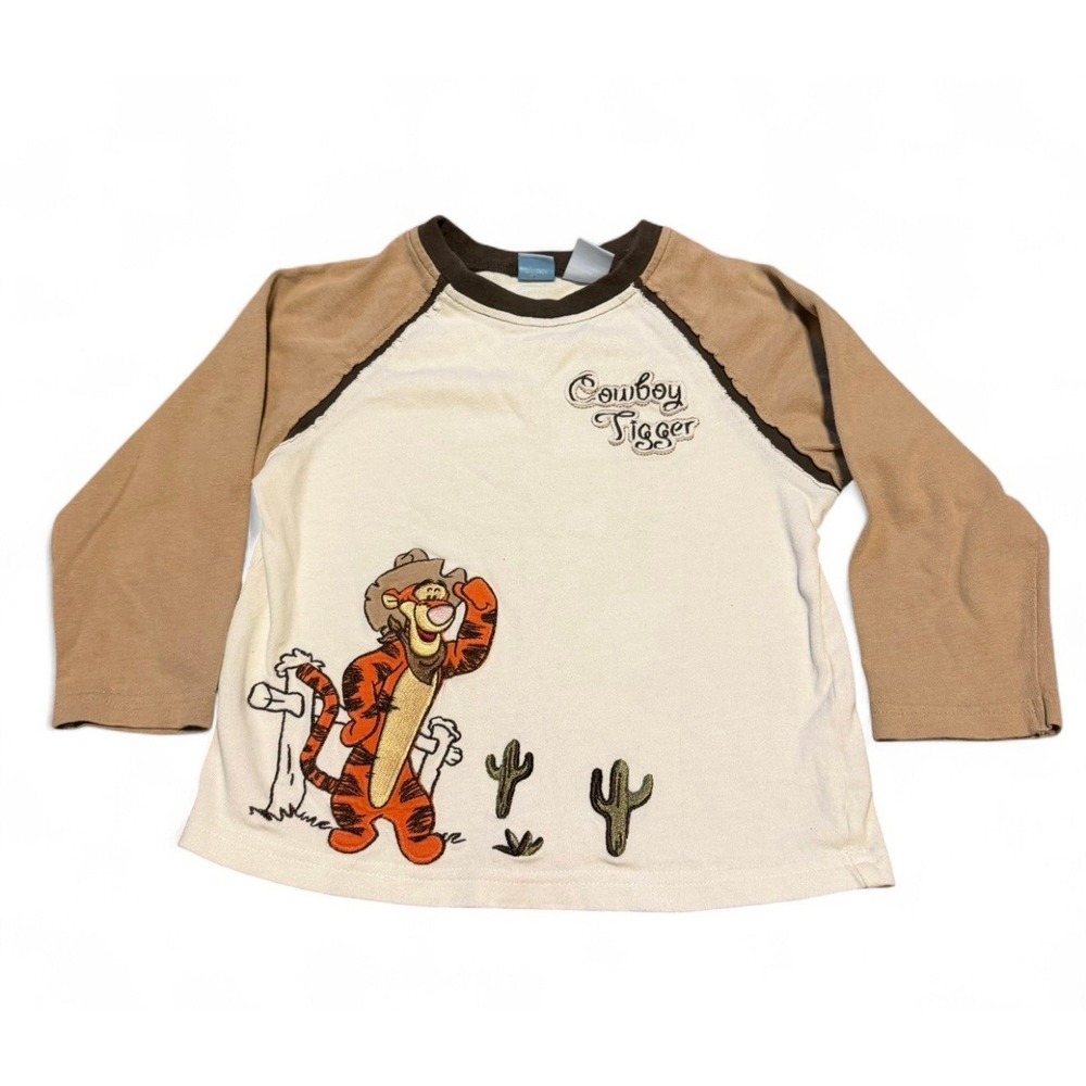 Vintage Disney Baby Cowboy Tigger Long Sleeve Shirt 3T Winnie The Pooh Western